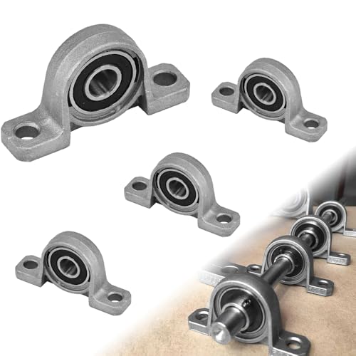 XAVSWRDE Cojinetes de Brida de 8 mm, 4 Rodamientos de Brida KP08 para Eje de 8 mm de Diámetro Rodamientos con Soporte de Aleación de Zinc Cojinete de Bloque para Carros Muebles Máquinas