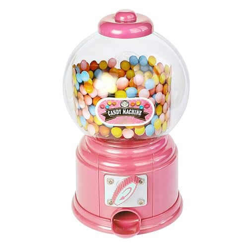 hansum Mini Candy Machine Portable Vending Gumball Dispenser Twist Candy Dispenser Cute Sweets Machine (Color : Pink)