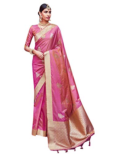 Sarees for Women Cotton Art Silk Woven Saree ||Ethnic Traditional Indian Wedding Gift Sari with Unstitched Blouse