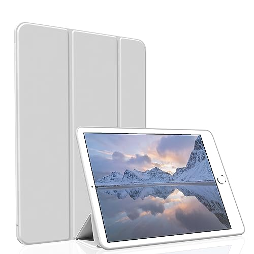 Divufus Case for iPad 9.7 Inch 2017/2018 Lightweight Slim Soft TPU Trifold Stand Smart Cover Auto Sleep/Wake Case for iPad 9.7 5th/6th Generation Gray