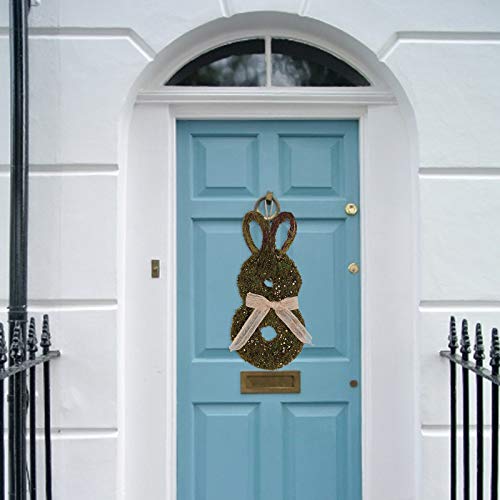 image for RECUTMS Easter Bunny Wreath Artificial Spring Garland for Hanging Outd