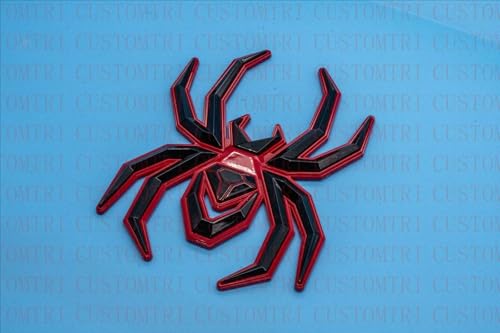 Image of 2Pcs Custom Spider Emblems Left Right Car Badge for Universal Car Body Motorcycle SUV Widow Door Edition Decoration (Redline)