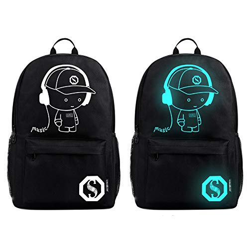 OHQ USB De Carga Laptop Adolescente Mochila Escolar Luminoso Anti Hurto NiñOs Bolsa