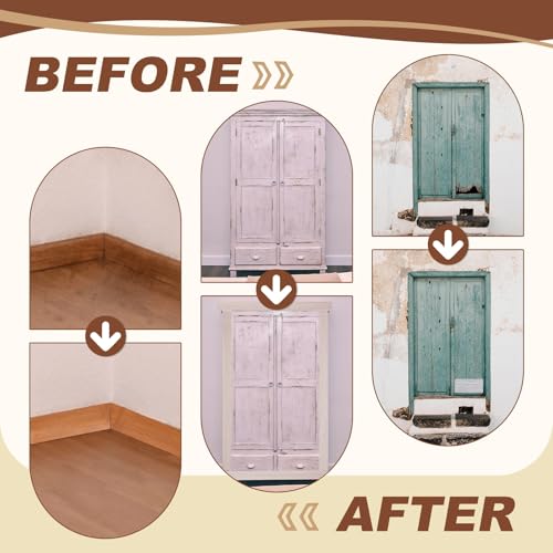 Image of MECCANIXITY Wood Grain Repair Tape, 2 Inch x 16 Feet Self Adhesive Wood Grain Tape Multi-Purpose Wallpaper Border Trim for Furniture Floors Windows Doors Tables Home, Border Flower
