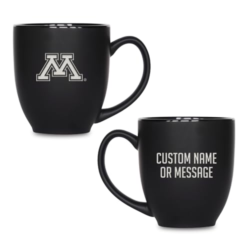 Image of Rico Industries NCAA Primary 15-Oz Personalized Matte Black Bistro Mug - for Hot or Cold Drinks