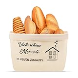 Avernest Cesta de panecillos,Regalos de inauguración del piso,Cesta de pan de tela con buena suerte en el nuevo hogar,Pan y sal regalo para mudanza,Cesta para regalos