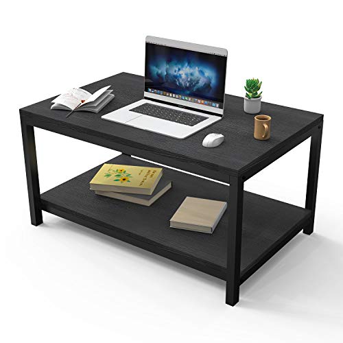 Yssoa Storage Shelf For Living Room And Office, Easy Assembly, Black (Home Coffee Table), 31X20X16 Inch #TOP24