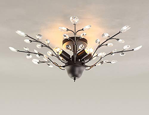 Lustre en cristal et fer forgé GZ Décoration pour salon et café