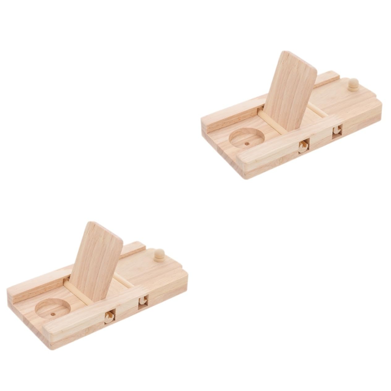 BESPORTBLE 2pièces Jouet Interactif pour Hamster Et Chinchilla Cachet De Friandises Bois Accessoire Ennui pour Rongeurs avec Double Couvercle Rotatif