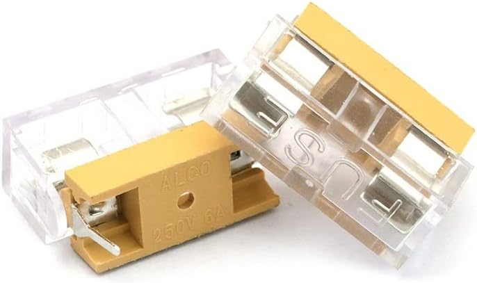 50 個 5 * 20 mm ガラス ヒューズ ホルダー透明カバー付き 5 * 20 ヒューズ チューブ ソケット ヒューズ ホルダ