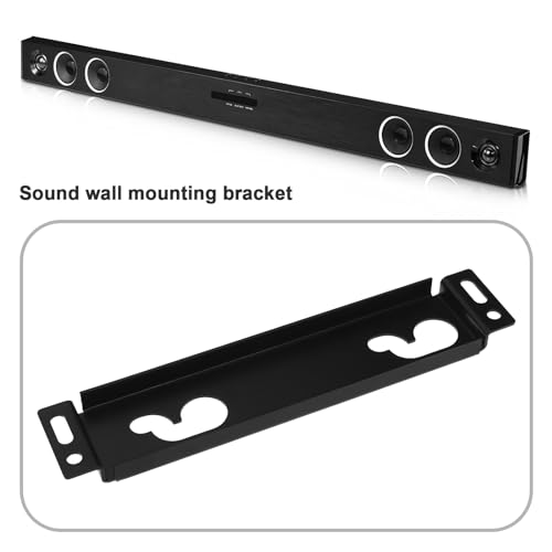 Soporte de pared negro para barra de sonido evita caídas de altavoces 3