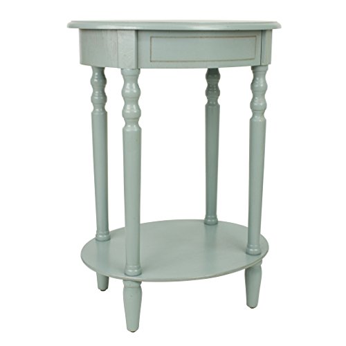 Décor Therapy Simplify Oval Accent Table, 18.31 In X 22.05 In X 8.07 In, Antiqued Iced Blue #TOP8