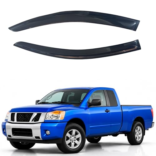 Image of IG Window Visors Fit for 2004-2015 Nissan Titan King Cab, Out-Channel Rain Guards Vent Wind Deflectors 2PC, Truck Accessories for 04-15 Titan (Extended Cab Only)