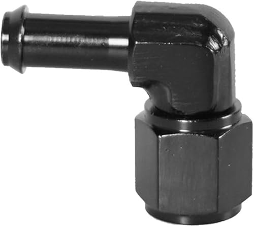 Miniatura 4 de BESULEN 6AN hembra a manguera de púas de 38 pulgadas, adaptador de manguera de combustible hembra de 90 grados, aleación de aluminio de conexión