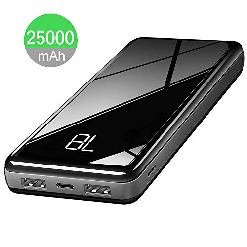 Power Bank X-DRAGON 25000mAh Portable Phone Charger Battery Pack Backup High Capacity External Battery with Dual Inputs & Outputs(USB C & Micro), LCD Digital Display for Smart Devices Android Phone