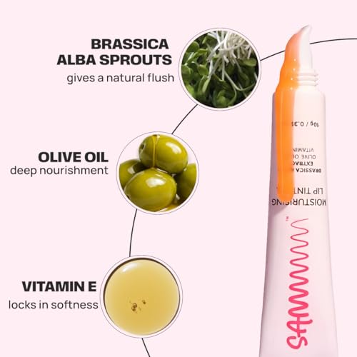 Image of Sammmm LOVE Moisturizing Lip Tint Oil(10g) | pH Reactive Lip Oils with Natural, Glossy Pink Finish | Long-Lasting And Non-Sticky Liptint Infused with Olive Oil & Vitamin E | Formulated for Young Skin