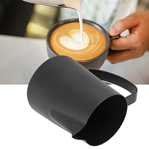 Image of Professional 304 Stainless Steel Milk Frothing Pitcher for Latte Art Barista-Grade Espresso Milk Frother with Matte Black Finish 20 oz Capacity