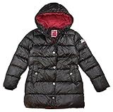 pocopiano jacke Mit reflektierendem Druck Pocopiano Steppmantel Steppjacke Mädchen Jacke mit Kapuze Schwarz (146)
