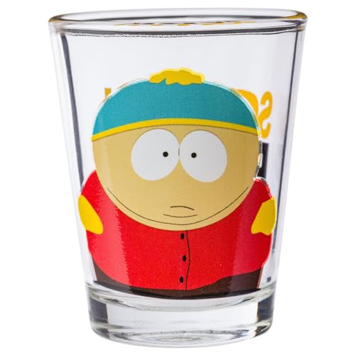Image of Silver Buffalo South Park Featuring Stan, Kenny, Cartman, and Kyle 4 Pack Mini Glasses, 1.5 Ounces