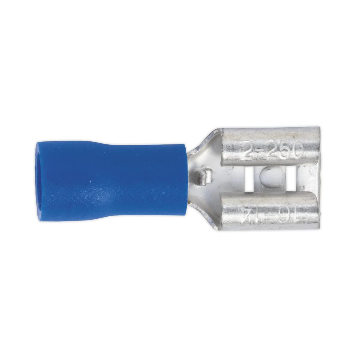 Sealey Push On Terminal 6.3mm Female Blue For Cables 16-14 AWG Pack of 100 BT20