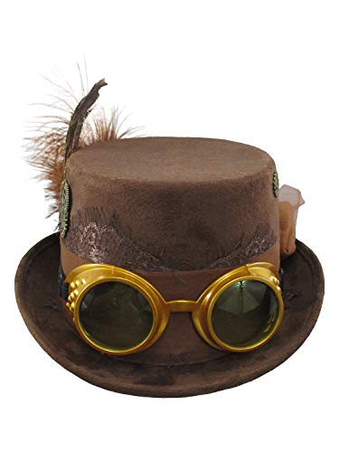 Jacobson Hat Company 27043BNAO Deluxe Velvet 4.25 Inch Steampunk Top Hat thumb #1
