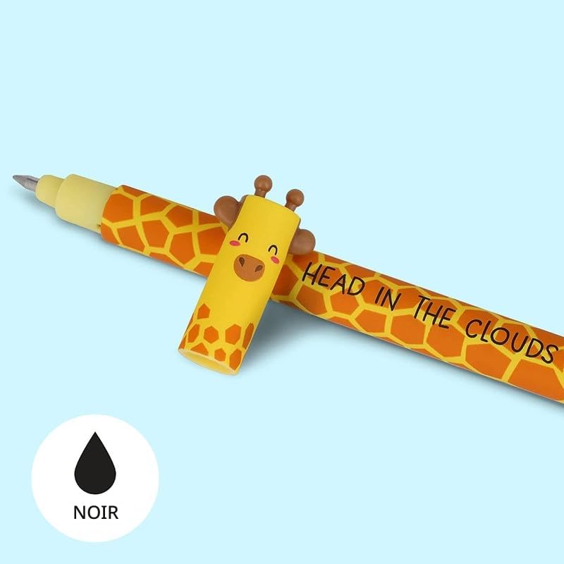 LEGAMI Lot de 19 Stylos gel effaçables avec encre thermosensible, gamme de couleurs d’encre, forme conique, pointe de 0,7 mm, modèles animaux