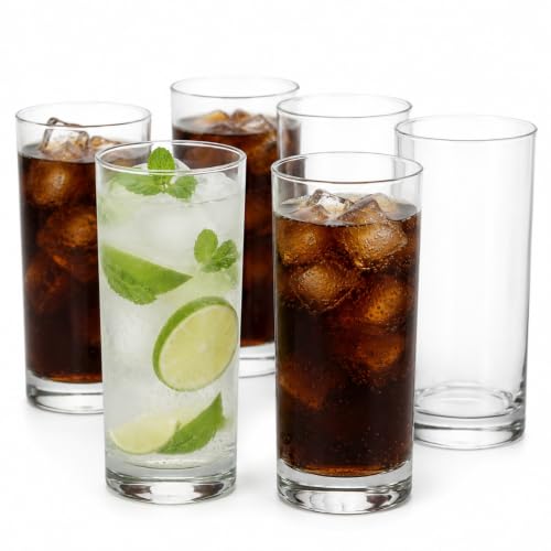 Ocean Fin Line Hi Ball Glass Set Of 6 Clear 280 Ml B01210 Highball Glass Tall Glass Beverage Glass Long Drink Glass Water Glass Juice Glass