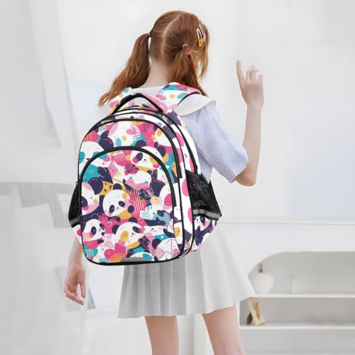 Cartable scolaire panda multicolore de 3 à 12 ans pour l'école - 7
