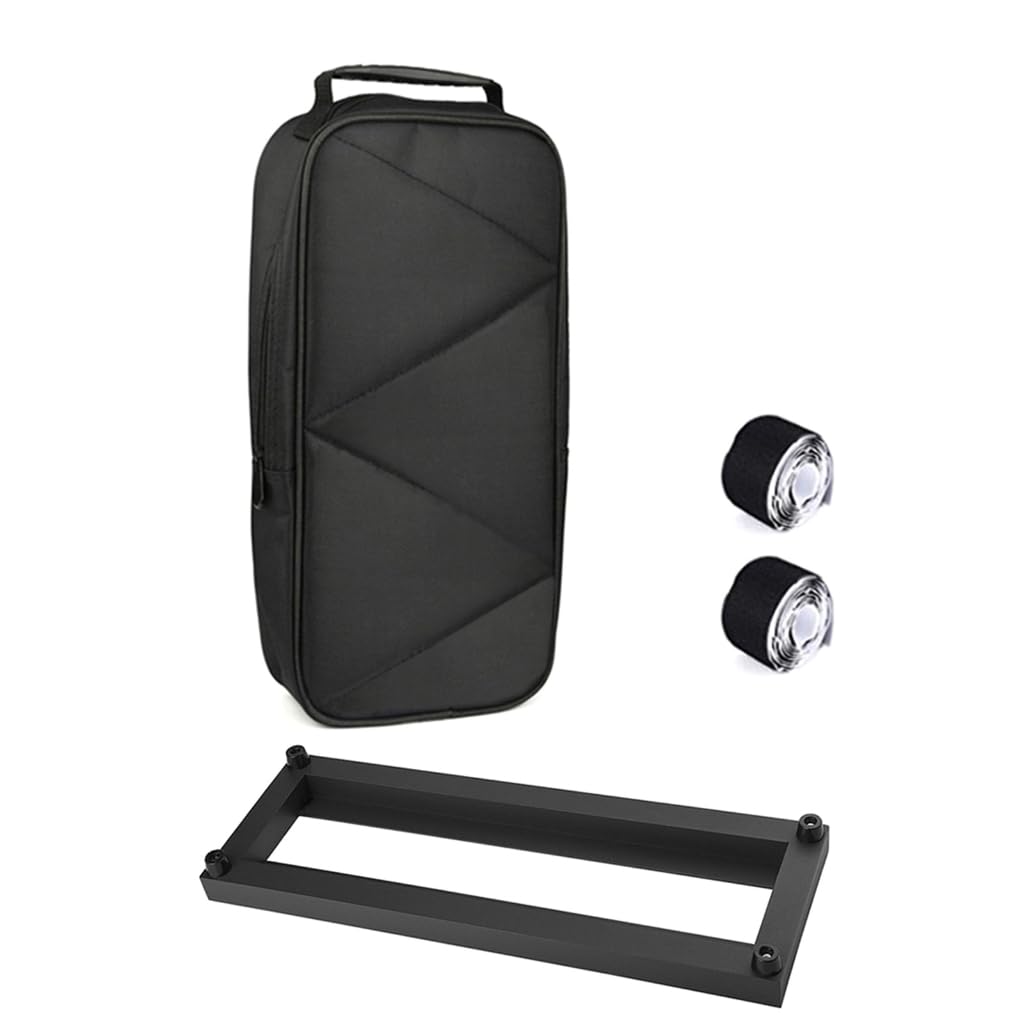 Supporto portatile per effetti a pedale per chitarra, di piccole dimensioni, con borsa per il trasporto e 2 rotoli di nastro