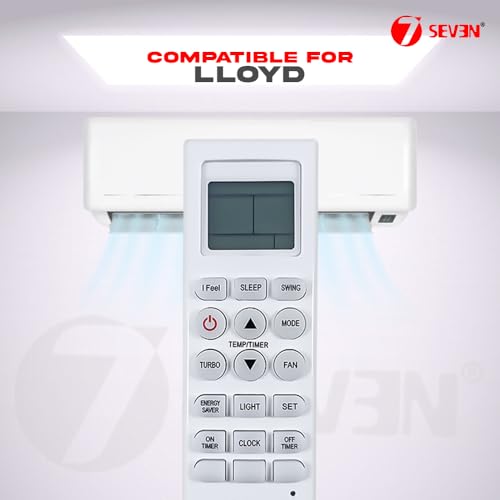 Image of 7SEVEN Compatible with Lloyd AC Remote Control Model 36F Suitable for Split and Window 1 1.5 2 Ton Air Conditioner Remote - Match Each Keys Exactly to Replicate Genuine Remote Function