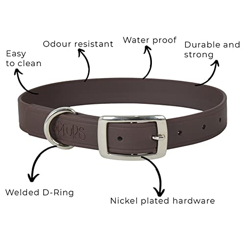 Image of Lightweight, Waterproof & Odour Proof Dog Collar - Extra Large, Brown