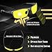 Aluminum Night Driving Glasses Anti Glare Polarized - Night Vision Glasses for Driving Biking Fishing | Yellow Tint Polarized Lens Night Glasses for Men & Women, Aluminum Frame | Case + Cloth Included