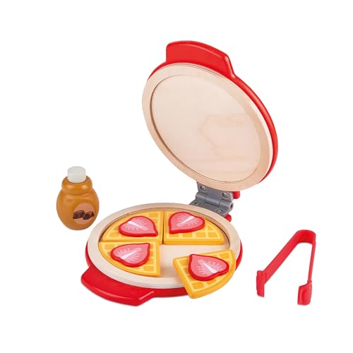 JOCCA - Waffeleisen aus Holz mit Zubehör für Jungen und Mädchen | Montessori Waffeleisen für Kinder | über 2 Jahre | Spielzeug | Geschenk Junge Mädchen | Spielzeuggerät