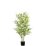 Künstliche Bambuspflanze mit 5 PVC-Stämmen in Grün, 120 x 30 x 30 cm