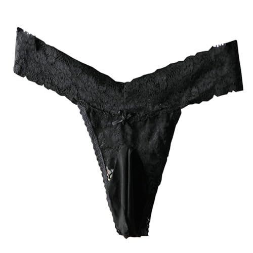 Mens Sissy Thong Underwear Panties Lingerie, Sexy Feminine Lace Clothes for Girly Femboy Male Cross-dressers - Main Image