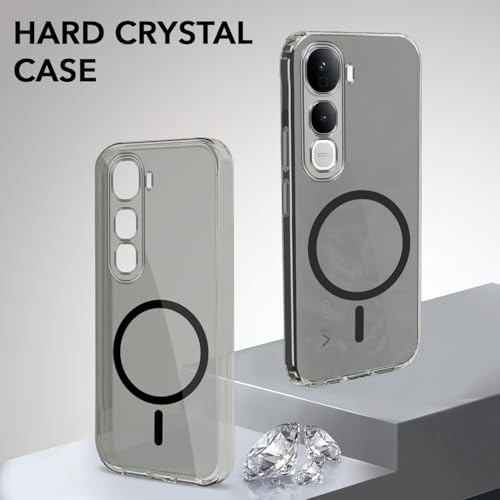 Image of Jkobi Lifetime Anti-Yellow MagSafe Compatible Clear Back Cover Case for Vivo Y400 (Sleek Hard Crystal | Shockproof and Camera Protection)