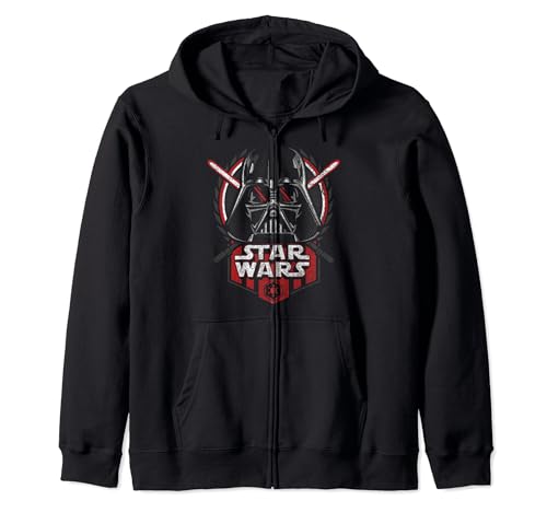 Sweat Star Wars Darth Vader noir à capuche zippé vêtement imprimé imprimé geek
