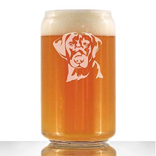 Black Lab Face Labrador Retriever Beer Can Pint Glass