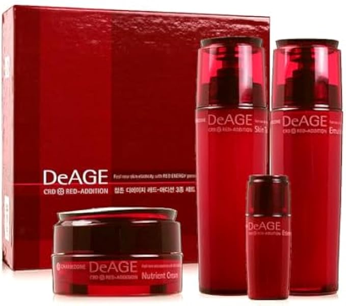 CHARMZONE DeAge Red Addition Set of 3, Red Wine Anti-aging Korean skin care routine Hydrating Nourishing (10.98 fl.oz)