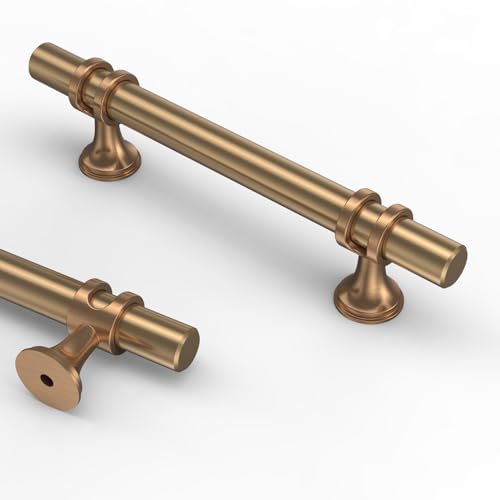 10個パック 3.75インチ(96mm) シャンパンブロンズ キッチンキャビネットハンドル ゴールドキャビネット取っ手 キッチン金具 食器棚ハンドル 引き出し取っ手