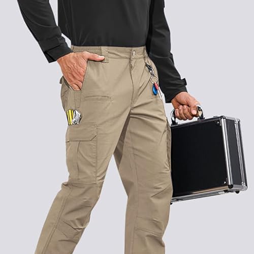 Stretch Cargo Pants Men Workout Stretch Tapered Pants Construction Slim Fit Sweatpants4