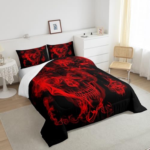 Image of Feelyou Skull Comforter Decor 3D Bedding Set Twin Size for Adults Teens