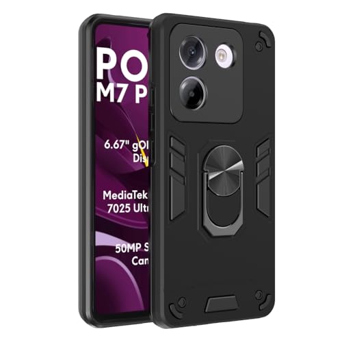 Image of NDCOM for Poco M7 Pro 5G Back Cover | Compatible with Poco M7 Pro 5+G Back Cover | Shockproof Ring Holder Case