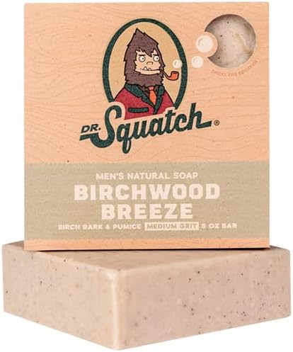 Dr. Squatch All Natural Bar Soap for Men with Medium Grit - Birchwood Breeze