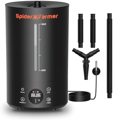 Top 5 Greenhouse Humidifiers That Will Transform Your Plants 5 Spider Farmer 3-in-1 6L Humidifier Indoor with Timer & Hose Cool Mist Ultrasonic Humidifiers Large Room with Temperature & Humidity Probe for Plant Mushroom Greenhouse Bedroom Grow Tent Top Fill Black