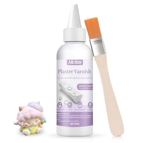 AllisWay Gips Versiegelung Wasserfest, Plaster Sealant, Gipsdicht, Trocknet Klar und Glänzend Auf und Eignet Sich Zum Imprägnieren Von Modellen Aus Gips oder Gipsmischungen, 200G