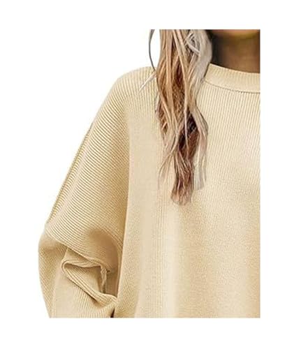 Image of SEMATOMALA Women's Oversized Plain Batwing Sweaters Fall Winter Crewneck Trendy Pullover Knit Jumper Tops