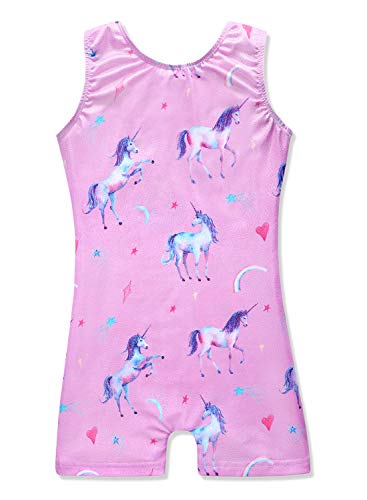 HOZIY Girls Gymnastics Leotards for Kids Tumbling Outfits Biketard Sparkle Adorable Pattern