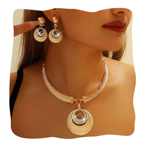 JEWEKY African Jewelry Sets Gold Choker Necklace set for women