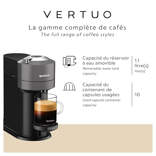 Nespresso Vertuo Next Single Serve Coffee and Espresso Machine by De'Longhi, Dark Grey by Nespresso - Image 6